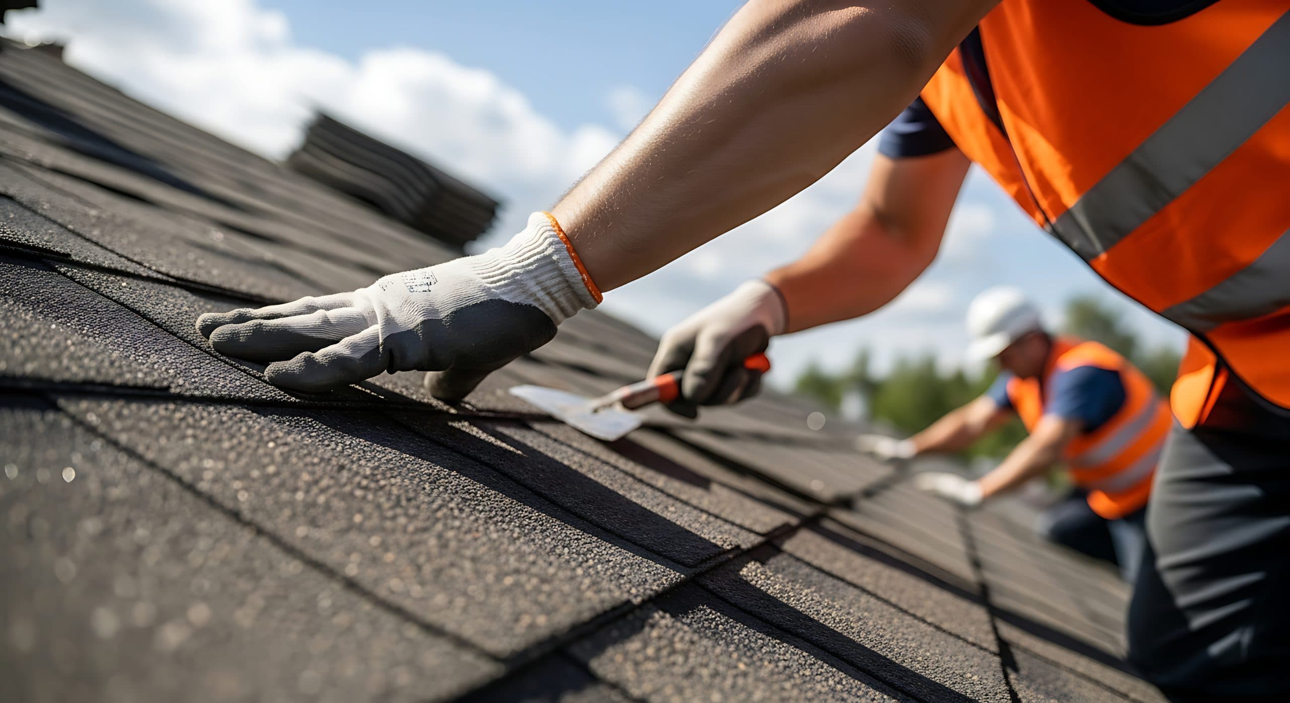 Roofing crew installing a new roof system on an Arizona home